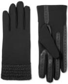 Isotoner Signature Ssmartouch Stretch Gloves With Herringbone Cuff, Created For Macy's