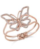 Thalia Sodi Rose Gold-tone Pave Butterfly Hinged Bracelet, Created For Macy's