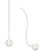 Freshwater Pearl (6mm) Hook Wire Earrings In Sterling Silver