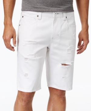 Inc International Concepts Men's Ripped White Wash Jean Shorts
