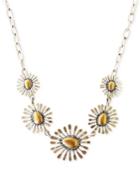 Lucky Brand Necklace, Two-tone Floral Collar Necklace