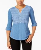 Style & Co Crochet-detail Top, Created For Macy's