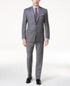 Marc New York By Andrew Marc Men's Classic-fit Medium Gray Sharkskin Suit
