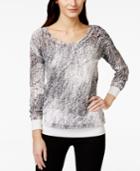 Calvin Klein Jeans Printed Perforated Pullover Sweater