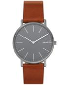 Skagen Men's Signature Cognac Leather Strap Watch 40mm