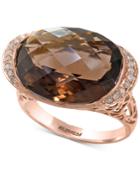 Sienna By Effy Smoky Quartz (11-9/10 Ct. T.w.) & Diamond (1/10 Ct. T.w.) Ring In 14k Rose Gold