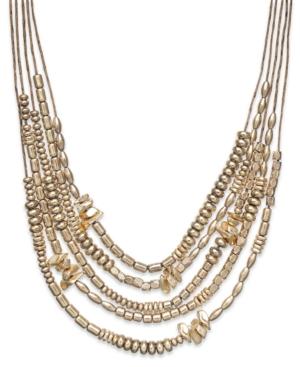 Inc International Concepts Gold-tone Metal Bead Multi-row Necklace, Only At Macy's