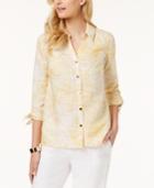 Jm Collection Printed Tie-sleeve Shirt, Created For Macy's