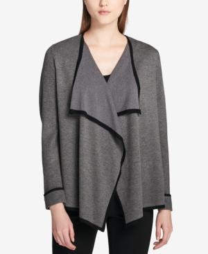 Calvin Klein Open Fly-away Piped Cardigan