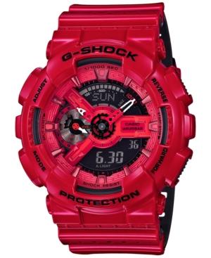 G-shock Men's Analog-digital Glossy Red/black Dual Layer Resin Strap Watch 51x55mm Ga110lpa-4a
