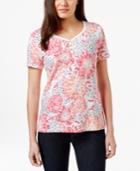 Karen Scott Short-sleeve Printed Top, Only At Macy's