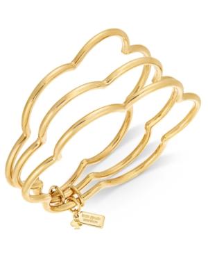 Kate Spade New York Gold-tone Stackable Scalloped Edge Triple Layer Bangle Bracelet