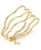Kate Spade New York Gold-tone Stackable Scalloped Edge Triple Layer Bangle Bracelet