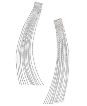 Thalia Sodi Silver-tone Fringe Linear Drop Earrings, Created For Macy's