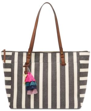 Fossil Stripe Rachel Zipper Medium Tote