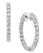 Diamond In-and-out Hoop Earrings (1/2 Ct. T.w.) In 14k White Gold