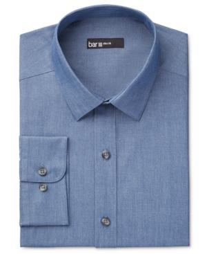 Bar Iii Men's Slim-fit Chambray Solid Dress Shirt, Only At Macy's