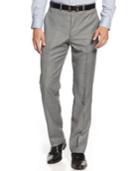 Kenneth Cole New York Grey Sharkskin Trim-fit Pants