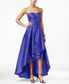 Adrianna Papell Strapless Belted High-low Gown