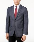 Tommy Hilfiger Men's Slim-fit Gray/blue Windowpane Soft Sport Coat