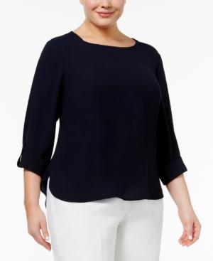 Nine West Tab-sleeve High-low Top