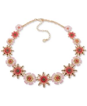 Anne Klein Gold-tone Flower Link Collar Necklace, 16 + 3 Extender