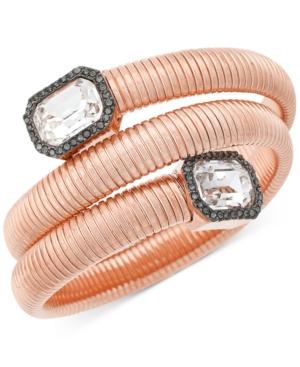 Vince Camuto Rose Gold-tone Coiled Crystal Bracelet