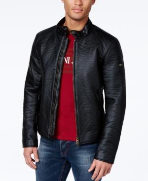 Armani Jeans Distressed Faux Leather Jacket