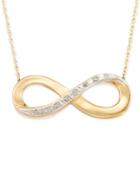 Signature Diamonds Infinity Pendant Necklace In 14k Gold Over Resin Core And Crystallized Diamond Dust