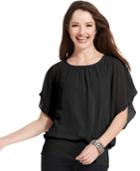 Style & Co. Flutter Sleeve Banded-hem Top, Only At Macy's