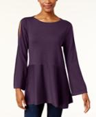 Style & Co Flared Split-sleeve Sweater, Created For Macy's