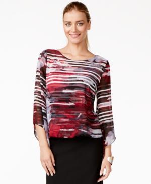 Alfani Printed Blouson Top, Only At Macy's