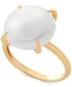 Cultured Freshwater Coin Pearl (13mm) In 14k Gold