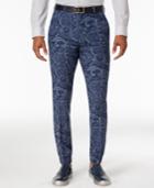 Tallia Men's Slim-fit Indigo Blue Paisley Suit Joggers