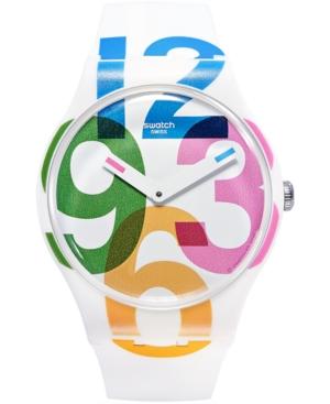 Swatch Unisex Swiss Street Energy White Silicone Strap Watch 41mm Suow117