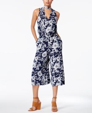 Bcx Juniors' Floral-print Gaucho Jumpsuit