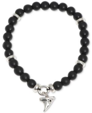 R.t. James Silver-tone Black Beaded Stretch Bracelet, A Macy's Exclusive Style