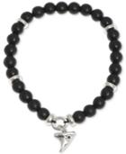 R.t. James Silver-tone Black Beaded Stretch Bracelet, A Macy's Exclusive Style