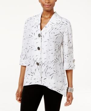Jm Collection Petite Printed Button-back Shirt, Created For Macy's