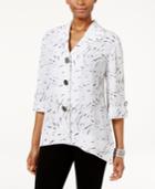 Jm Collection Petite Printed Button-back Shirt, Created For Macy's