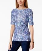 Charter Club Pima Cotton Tee, Paisley Print