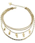 Guess Gold-tone Multi-row Choker Necklace
