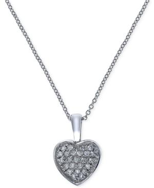 Effy Diamond Heart Pendant Necklace (1/5 Ct. T.w.) In 14k White Gold