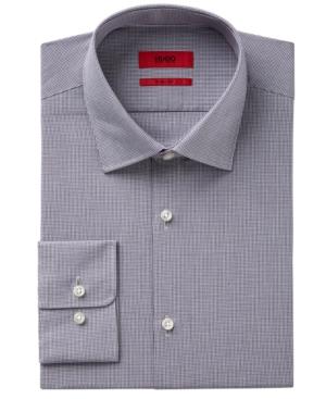 Hugo Boss Men's Fitted Red And Blue Check Dress Shirt