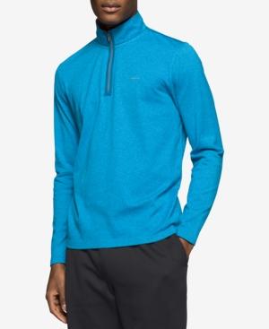 Calvin Klein Men's Quarter-zip Heathered Long-sleeve Sweater
