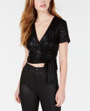 Gypsies & Moondust Juniors' Cropped Tie-hem Top