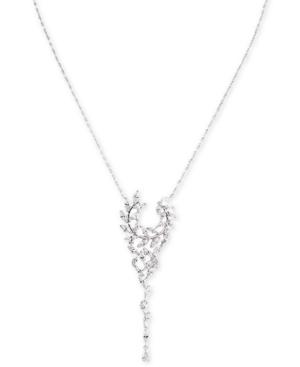 Nina Silver-tone Crystal Hoop Lariat Necklace, 17 + 3 Extender