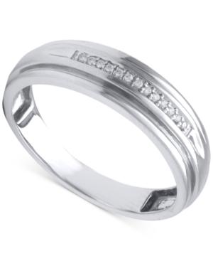 Beautiful Beginnings Men's Diamond Accent Wedding Band In 14k White Gold