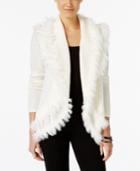 Alfani Faux-fur-trim Cardigan, Only At Macy's