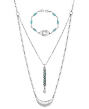 Lucky Brand Silver-tone Convertible Bracelet/layer Necklace